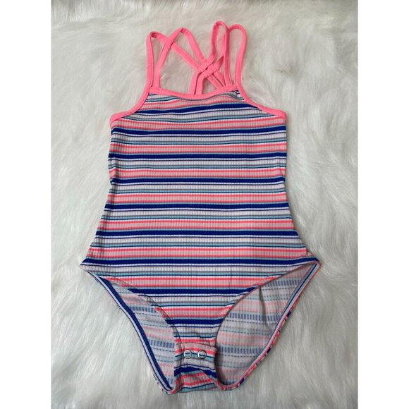 Epic Threads Striped Criss-Cross Strappy Bodysuit Girls Small NWOT - Picture 1 of 5
